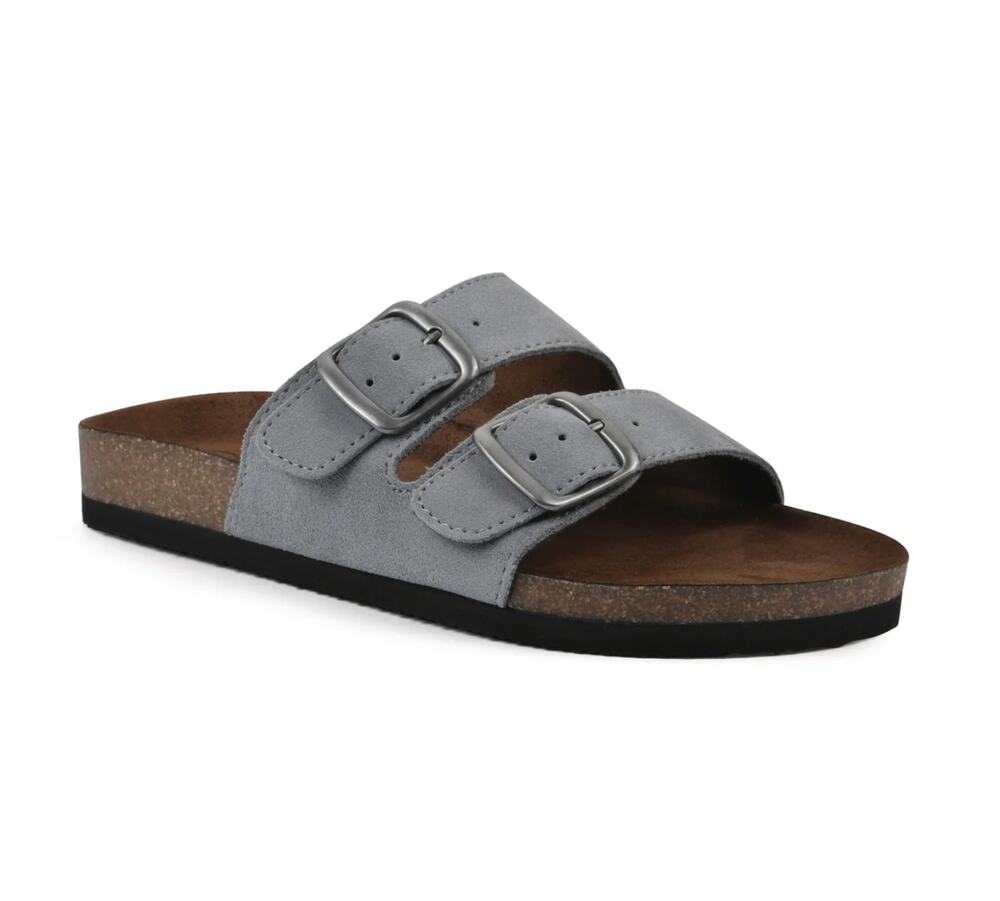 White Mountain Shoes Helga Footbeds Sandal Blue Raspberry Suede 10